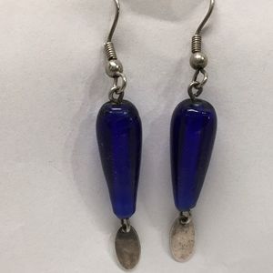 💥Cobalt blue with sterling silver earrings.